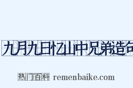 九月九日忆山中兄弟造句是什么意思的图片